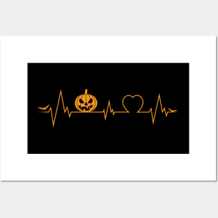 Pumpkin Heartbeat Halloween Posters and Art
